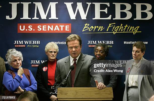 Flanked by veteran military women, Army Colonel Barbara Lee ; Navy Captain Barbara Brehm ; Brigadier General Clara Adams-Ender and Army Colonel Karen...