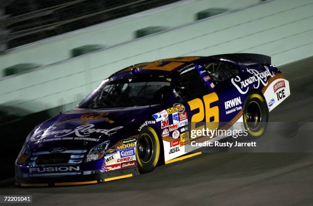 Jamie McMurray, driver of the Crown Royal Ford, drives during NASCAR Nextel Cup Series testing at Homestead-Miami Speedway on October 17, 2006 in...