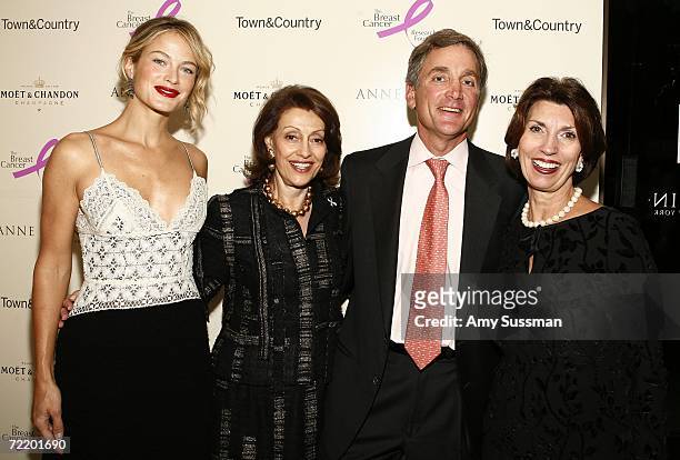 Carolyn Murphy; Evelyn Lauder; Peter Boneparth, CEO of Jone Apparel Group; and Pamela Fiori, editor-in-chief of Town & Country magazine, attend The...