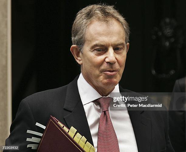 45 Prime Minister Tony Blair Leaves Downing Street To Face Questions In
