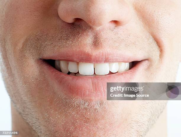 close-up of man's mouth - human mouth stockfoto's en -beelden