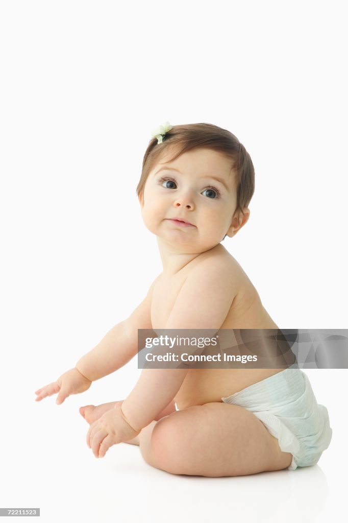 Baby girl with clip in her hair