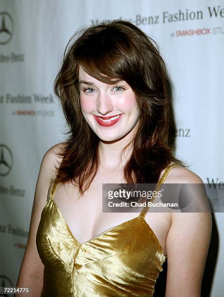 Actress Ashley Johnson attends Mercedes Benz Fashion Week at Smashbox Studios on October 18, 2006 in Culver City, California.