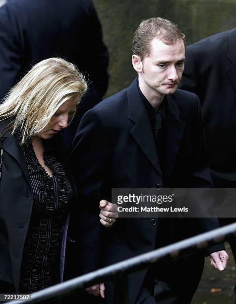 Snooker player Graeme Dott attends the funeral of Paul Hunter at Leeds Parish Church on October 19, 2006 in Leeds, England. The three-time Masters...