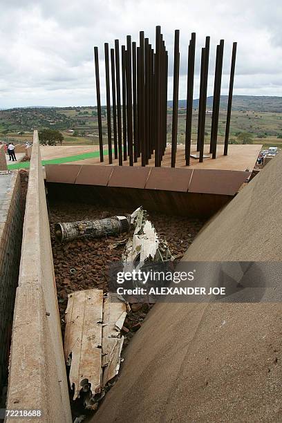 Picture shows the memorial for late President Samora Machel 19 October 2006 in Mbuzni, built on a hill where Machel died 20 years ago in a...