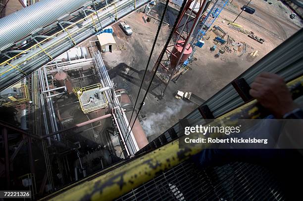 Steam under pressure is released from the K-Fuel coal thermal upgrading plant June 12 in Gillette, Wyoming. The $80 million usd northeastern Wyoming...