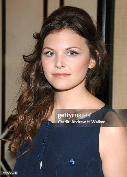 Actress Ginnifer Goodwin attends a Moschino dinner at Bergdorf Goodman hosted by Alexis Bryan, Nina Garcia, Ginnifer Goodwin, and Mary Alice...