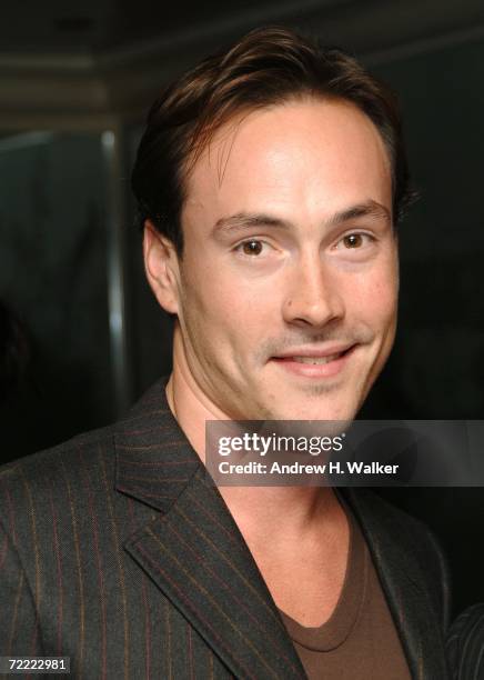 Actor Chris Klein attends a Moschino dinner at Bergdorf Goodman hosted by Alexis Bryan, Nina Garcia, Ginnifer Goodwin, and Mary Alice Stephensonon on...