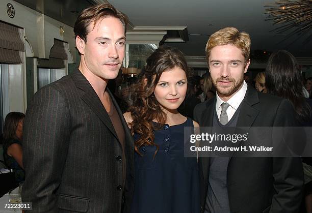 Actors Chris Klein, Ginnifer Goodwin and Topher Grace attend a Moschino dinner at Bergdorf Goodman hosted by Alexis Bryan, Nina Garcia, Ginnifer...