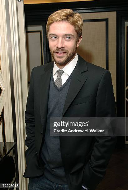 Actor Topher Grace attends a Moschino dinner at Bergdorf Goodman hosted by Alexis Bryan, Nina Garcia, Ginnifer Goodwin, and Mary Alice Stephensonon...