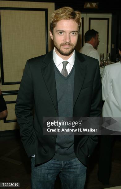 Actor Topher Grace attends a Moschino dinner at Bergdorf Goodman hosted by Alexis Bryan, Nina Garcia, Ginnifer Goodwin, and Mary Alice Stephensonon...