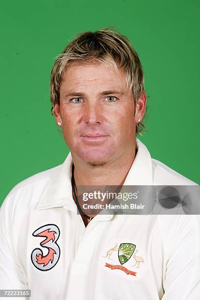 Portrait of Shane Warne of Australia taken during the Australian cricket team training camp on August30, 2006 at the Hyatt Regency at Coolum Beach,...