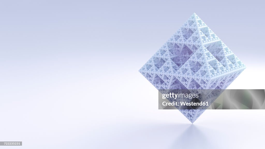Octahedron made of triangles, 3d rendering