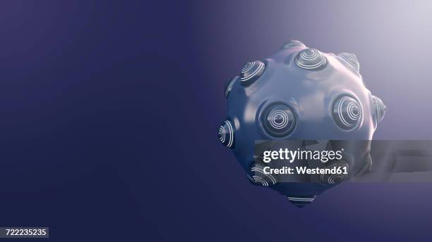 spherical object with protrusions, 3d rendering - hovering stock illustrations