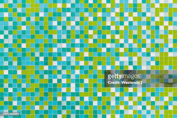 coloured tiles made of glass - blau kachel stock-fotos und bilder