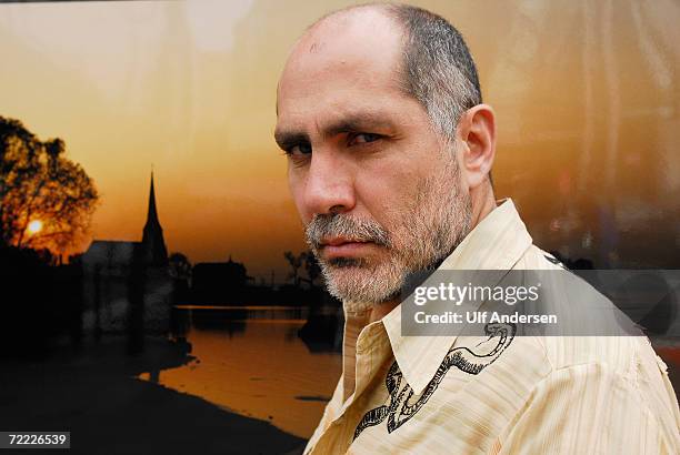 Mexican author Guillermo Arriaga poses at the Book Fair America held in Paris,France on the 1st of October 2005.