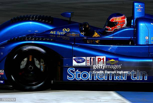 Nic Minassian drives the Creation Sportif Creation CA06/H-01 during practice for the American Le Mans Series Monterey Sports Car Championship at the...