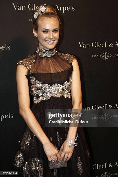 Actress Diane Kruger attends the Van Cleef and Arpels party at the Tuileries Gardens October 20, 2006 in Paris, France. The famous jewelry brand...