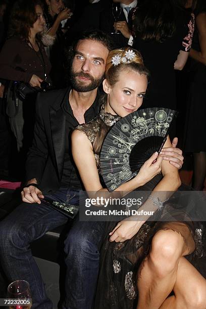 Actress Diane Kruger with hairdresser John Nollet attend the Van Cleef and Arpels party at the Tuileries Gardens October 20, 2006 in Paris, France....