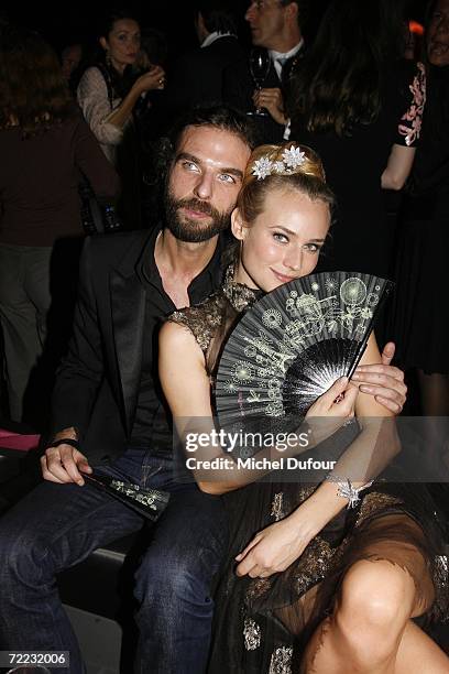 Actress Diane Kruger with hairdresser John Nollet attend the Van Cleef and Arpels party at the Tuileries Gardens October 20, 2006 in Paris, France....