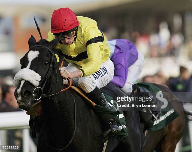 Ryan Moore riding Short Skirt wins the Stan James St Simon Stakes at Newbury Racecourse on October 21 2006 in Newbury, England.