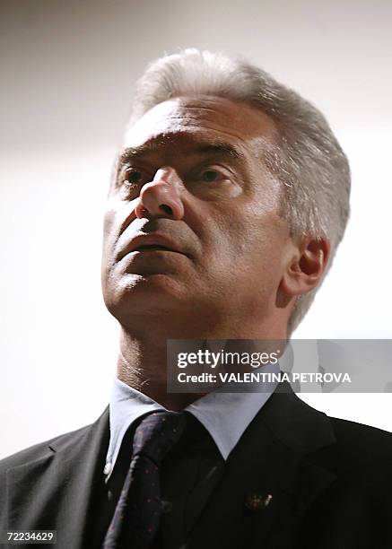 File photo taken 12 October 2006 shows ultra nationalist presidential candidate Volen Siderov, who polled about 20-29 percent of the intended votesin...