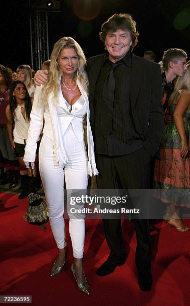 Singer Chris Roberts and wife Claudia Roberts arrive at the 50th Anniversary of Bravo Magazine at the Color Line Arena October 21, 2006 in Hamburg,...