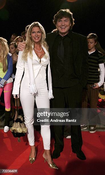 Singer Chris Roberts and wife Claudia Roberts arrive at the 50th Anniversary of Bravo Magazine at the Color Line Arena October 21, 2006 in Hamburg,...