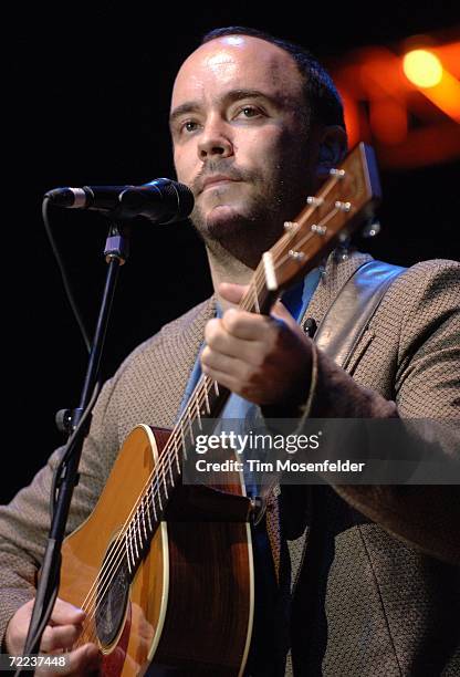 Dave Matthews of the Dave Matthews Band performs as part of the 20th Annual Bridge School Benefit at Shoreline Amphitheatre on October 21, 2006 in...