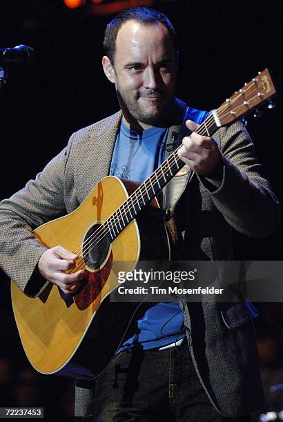 Dave Matthews of the Dave Matthews Band performs as part of the 20th Annual Bridge School Benefit at Shoreline Amphitheatre on October 21, 2006 in...
