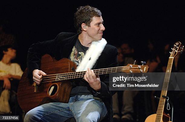 Stefan Lessard of the Dave Matthews Band performs as part of the 20th Annual Bridge School Benefit at Shoreline Amphitheatre on October 21, 2006 in...