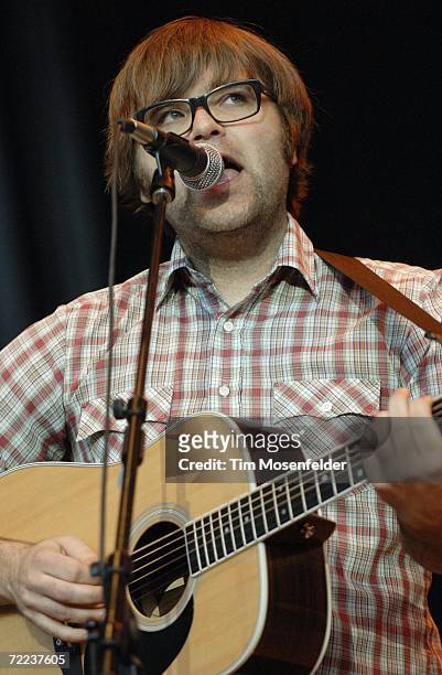 Ben Gibbard and Death Cab for Cutie perform as part of the 20th Annual Bridge School Benefit at Shoreline Amphitheatre on October 21, 2006 in...