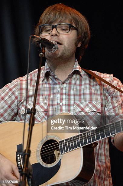 Ben Gibbard and Death Cab for Cutie perform as part of the 20th Annual Bridge School Benefit at Shoreline Amphitheatre on October 21, 2006 in...