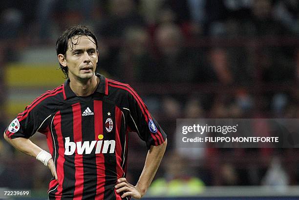 Milan forward Filippo Inzaghi appears during Italian serie A football match against Palermo at Milan's San Siro stadium, 22 October 2006. AC Milan...