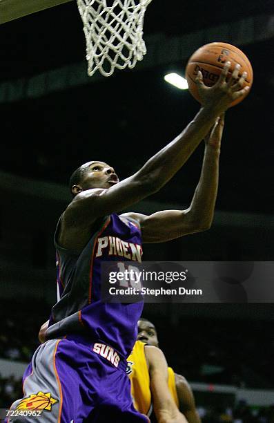 Leandro Barbosa of the Phoenix Suns goes up for a shot during their preseason game against the Los Angeles Lakers on October 22, 2006 at the iPayOne...