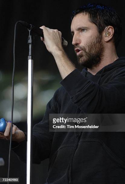 Trent Reznor performs as part of the 20th Annual Bridge School Benefit at Shoreline Amphitheatre on October 22, 2006 in Mountain View, California.