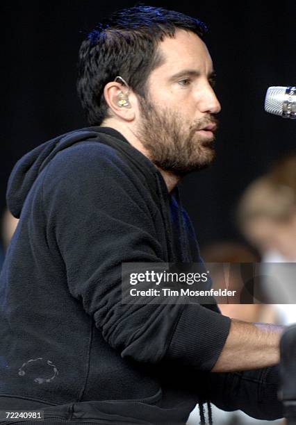 Trent Reznor performs as part of the 20th Annual Bridge School Benefit at Shoreline Amphitheatre on October 22, 2006 in Mountain View, California.