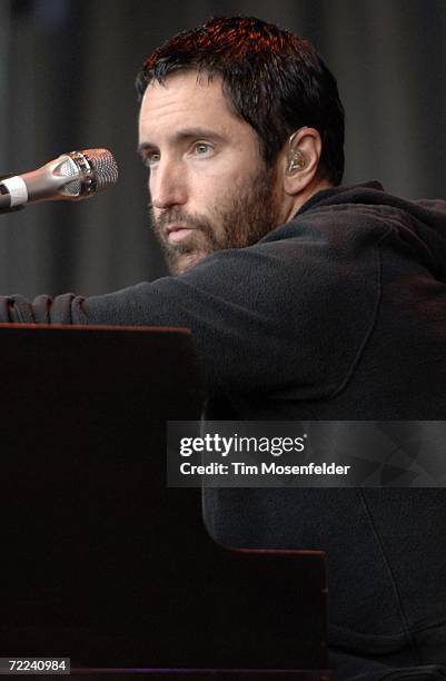 Trent Reznor performs as part of the 20th Annual Bridge School Benefit at Shoreline Amphitheatre on October 22, 2006 in Mountain View, California.