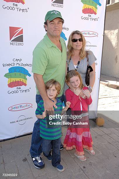 Jim Belushi wife Jennifer and children Robert and Jamison pose for a picture at the Camp Ronald McDonald for kids 14th Annual Family Halloween...