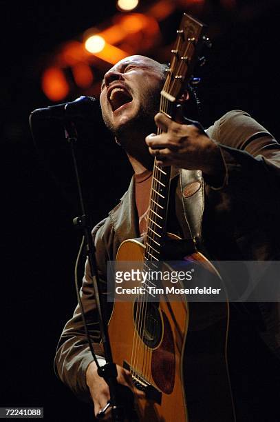 Dave Matthews and the Dave Matthews Band perform at the 20th Annual Bridge School Benefit at Shoreline Amphitheatre on October 22, 2006 in Mountain...