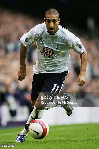 Mido of Tottenham in action during the Barclays Premiership match between Tottenham Hotspur and West Ham United at White Hart Lane on October 22,...