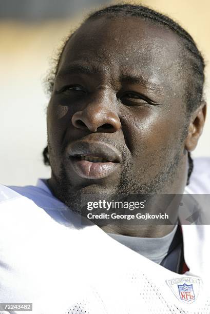 Defensive lineman Tamba Hali of the Kansas City Chiefs on the sideline during a game against the Pittsburgh Steelers at Heinz Field on October 15,...