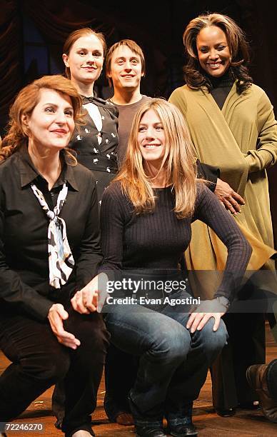 Actors Nia Vardalos, Anna Paquin, Kieran Culkin, Jennifer Aniston and Lynn Whitfield take a curtain call onstage at the 6th Annual "24 Hour Plays" on...