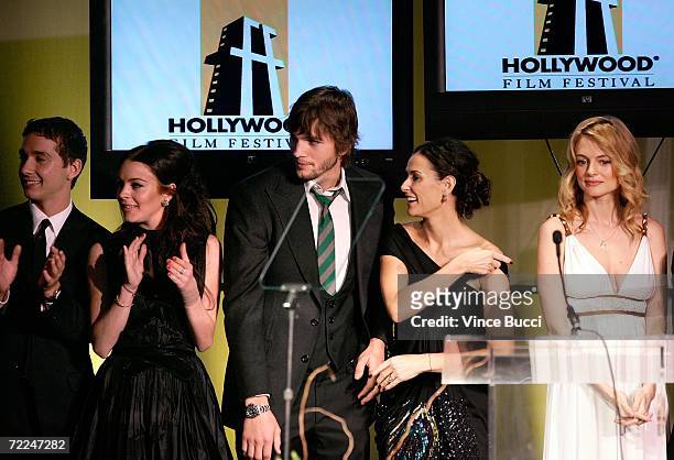 Bobby" cast Shia LaBeouf, Lindsay Lohan, Ashton Kutcher, Demi Moore, Heather Graham accept the Ensemble award at The Hollywood Film Festival 10th...