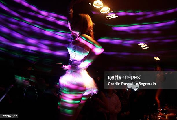 Dancer performs at the American Fashion Designers Party as part of Russian Fashion Week Spring/Summer 2007 on October 23, 2006 in Moscow, Russia.