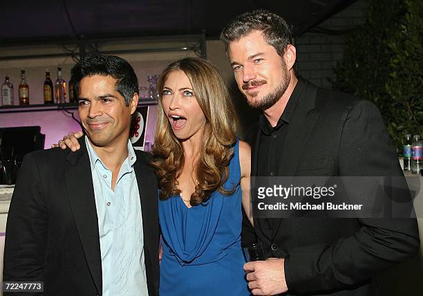 Actor Esai Morales, actress Rebecca Gayheart and actor Eric Dane attend the Fox Fall Eco-Casino Party at Boulevard3 on October 23, 2006 in Los...