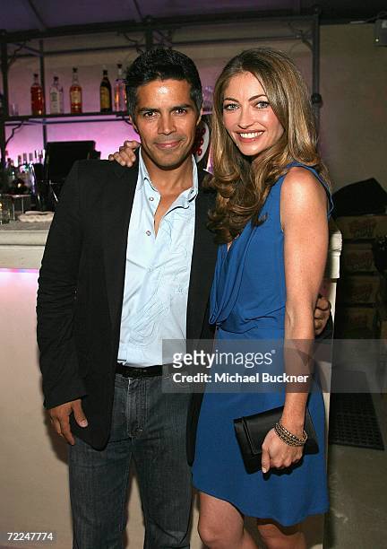Actor Esai Morales and actress Rebecca Gayheart attend the Fox Fall Eco-Casino Party at Boulevard3 on October 23, 2006 in Los Angeles, California.