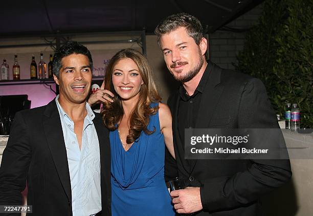 Actor Esai Morales, actress Rebecca Gayheart and actor Eric Dane attend the Fox Fall Eco-Casino Party at Boulevard3 on October 23, 2006 in Los...