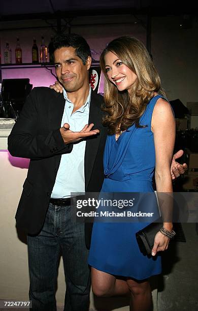 Actor Esai Morales and actress Rebecca Gayheart attend the Fox Fall Eco-Casino Party at Boulevard3 on October 23, 2006 in Los Angeles, California.