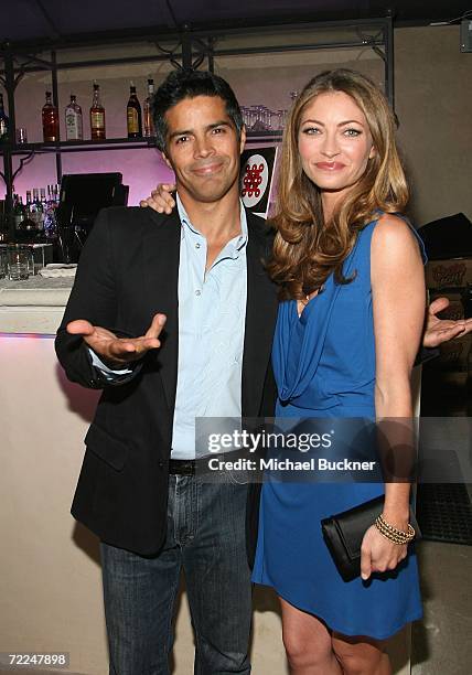 Actor Esai Morales and actress Rebecca Gayheart attend the Fox Fall Eco-Casino Party at Boulevard3 on October 23, 2006 in Los Angeles, California.